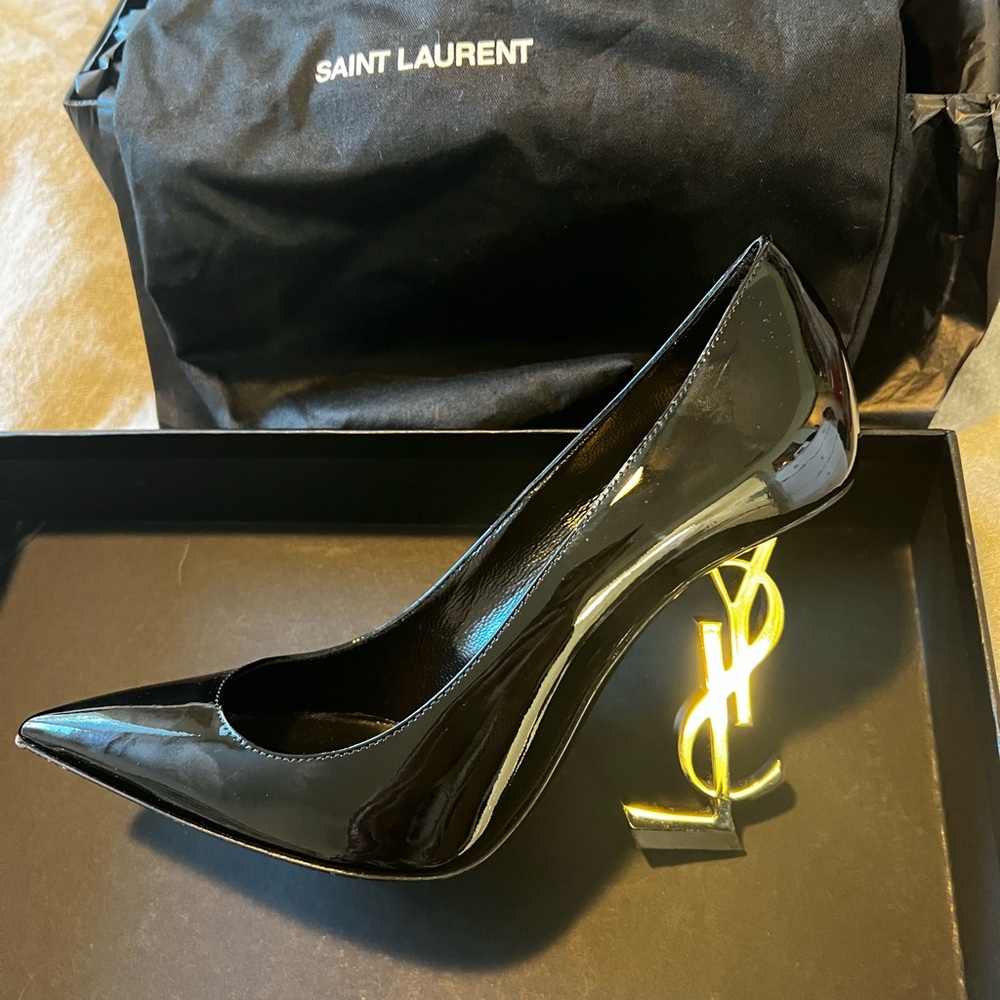YSL Black & Gold Heels 35
